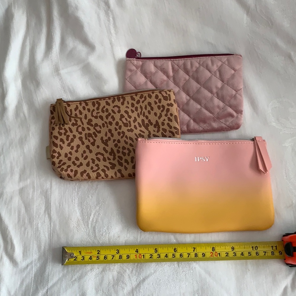 Set of three Ipsy make up bags